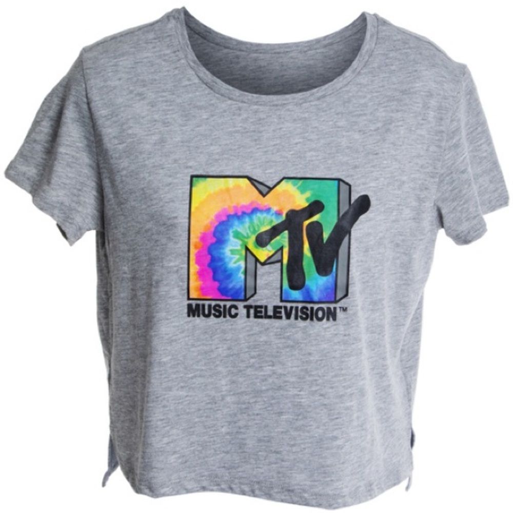 juniors cropped mtv™ logo graphic tee